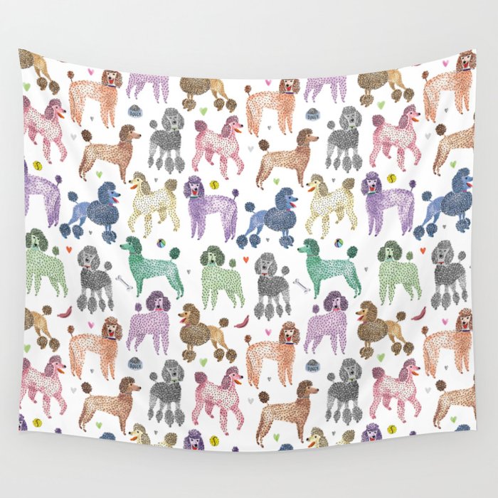 Poodles by Veronique de Jong Wall Tapestry
