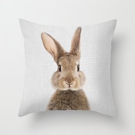 Rabbit - Colorful Deko-Kissen | Modern, Nature, Nursery, Color, Bunny, Luck, Digital, Easter, Children, Forest 