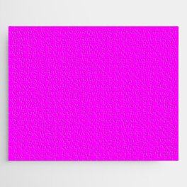 Fuchsia Pink Solid Color Popular Hues - Patternless Shades of Pink Collection - Hex Value #FF00FF Jigsaw Puzzle
