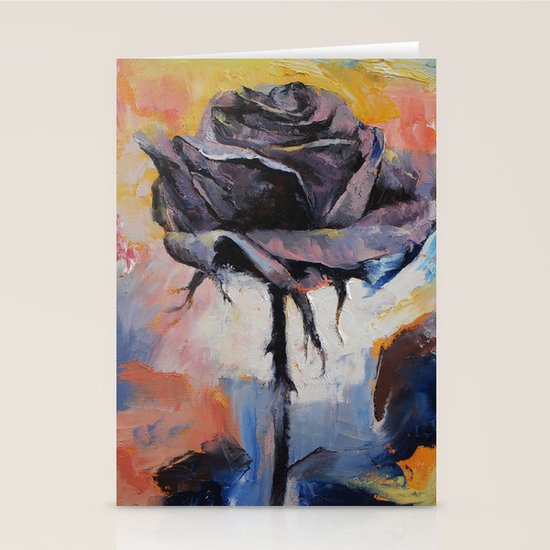 Black Rose Stationery Cards