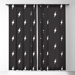 Lightning Bolt Pattern Black & White Blackout Curtain