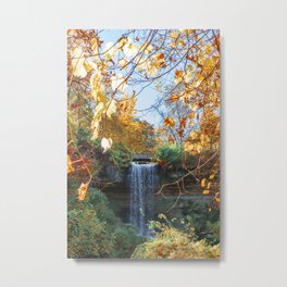 Minneahaha Falls and Fall Colors in Minneapolis Metal Print