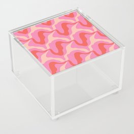 Pink wave retro pattern Acrylic Box