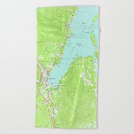 Vintage Map of Lake George New York (1966) 2 Beach Towel