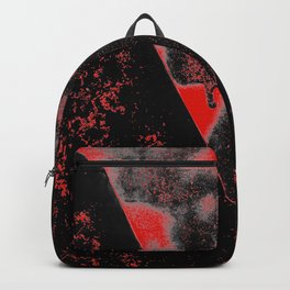 Modern Abstract Grunge Style Red and Black with Touch of Pink Backpack | Urban, Digital, Grungy, Triangle, Dark, Color, Grungestyle, Grunge, Urbangrunge, Modernabstract 