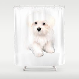 Cute Maltese  dog.Perfect gift for dog lovers Shower Curtain