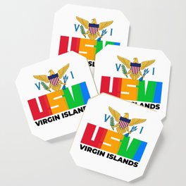 US Virgin Islands Flag USVI Caribbean Coaster