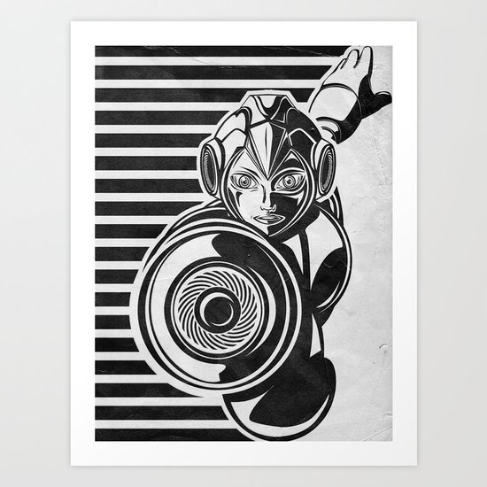 Megaman Geek Line Artly Art Print