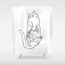 Fat Cat Shower Curtain