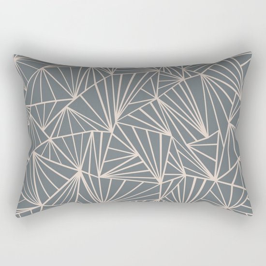 Ab Fan Grey And Nude Rectangular Pillow