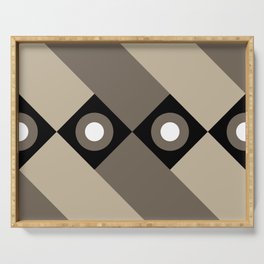 gray colored geometric pattern  Serving Tray