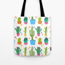 Seamless funny cactus pattern Tote Bag