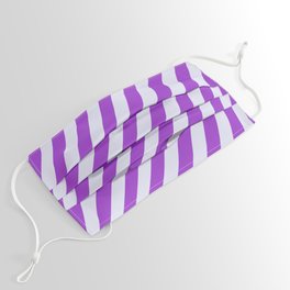 [ Thumbnail: Lavender and Dark Orchid Colored Striped/Lined Pattern Face Mask ]