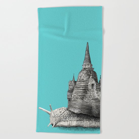 The Snail's Dream (monochrome option) Beach Towel