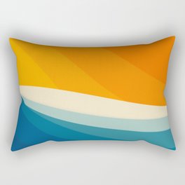 Abstract colorful landscape with wavy sea and sun Rectangular Pillow
