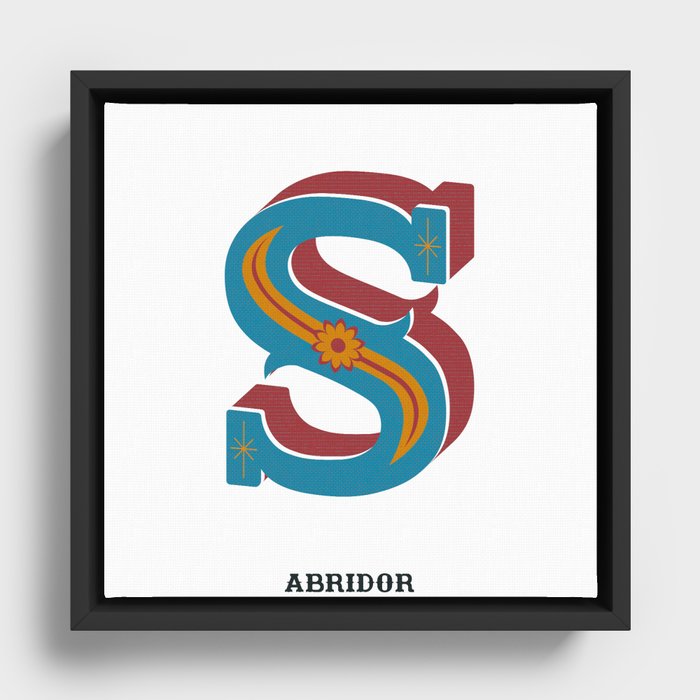Abridor Type Design S Framed Canvas