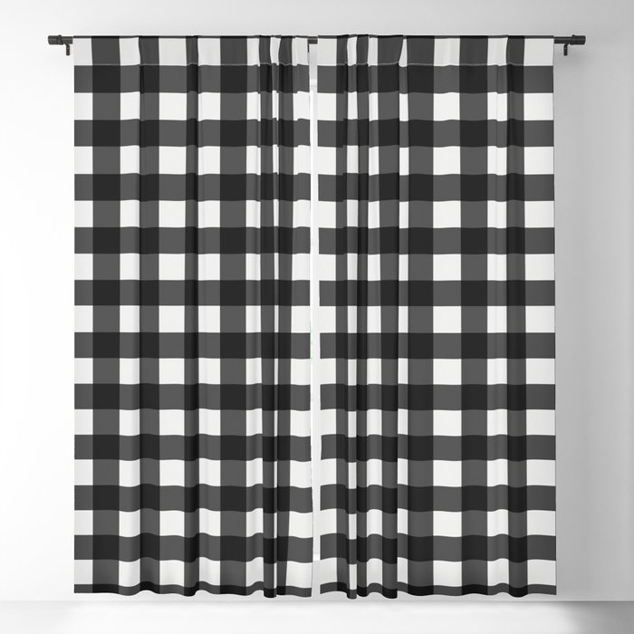 Classic Black and White Gingham  Blackout Curtain