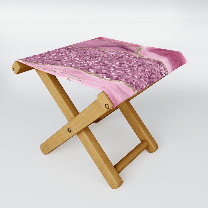 Agate Glitter Dazzle Texture 03 Folding Stool