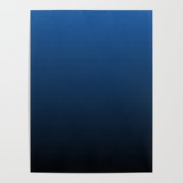 BLACK & NAVY GRADIENT. Dark Blue Ombre Pattern Poster