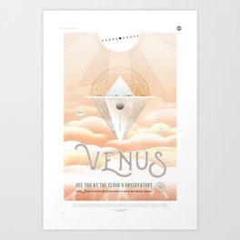Venus NASA Retro Space Poster Art Print