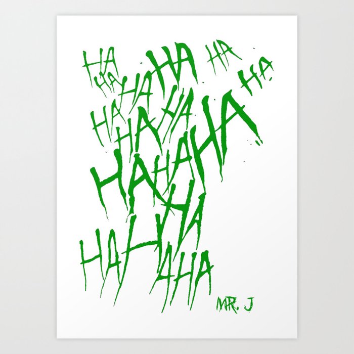 The Joker Laugh Green Art Print