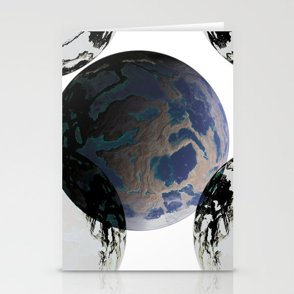 Abstract Blue Planet Stationery Cards