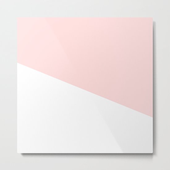 Urban Geometry Perfect Pink + White Metal Print