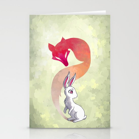 Rabbit and a Fox Stationery Cards