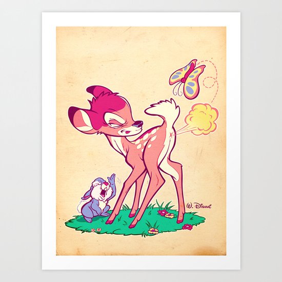 A FART IN THE WOODS Art Print