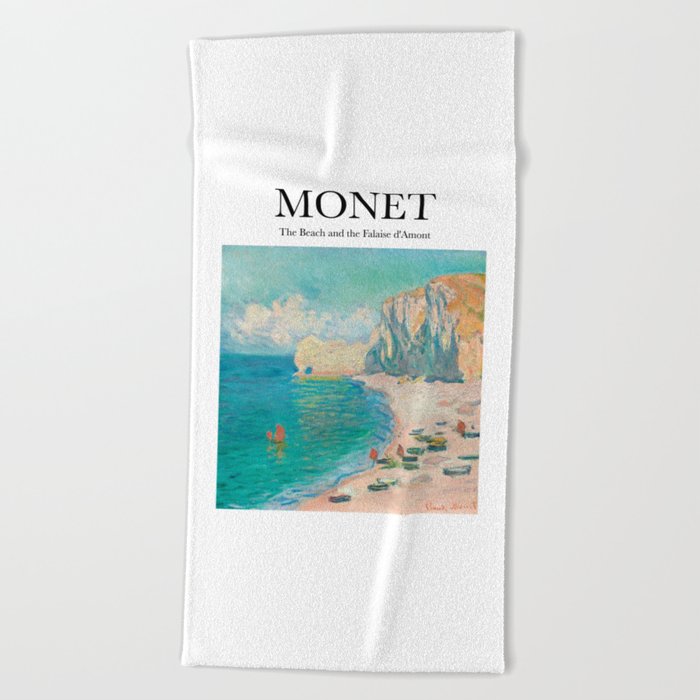 Monet - The Beach and the Falaise d'Amont Beach Towel