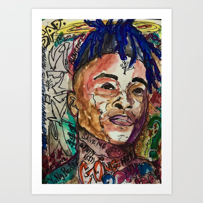 X Rapper Rip Hiphop Icon S Colourful Poster Dope Wall Art Cool Shirt Print By Artbydee - Dope Wall Art X Rapper Rip Hiphop Icon S Colourful Poster Dope Wall Art Cool Shirt Print By Artbydee - Dope Wall Art