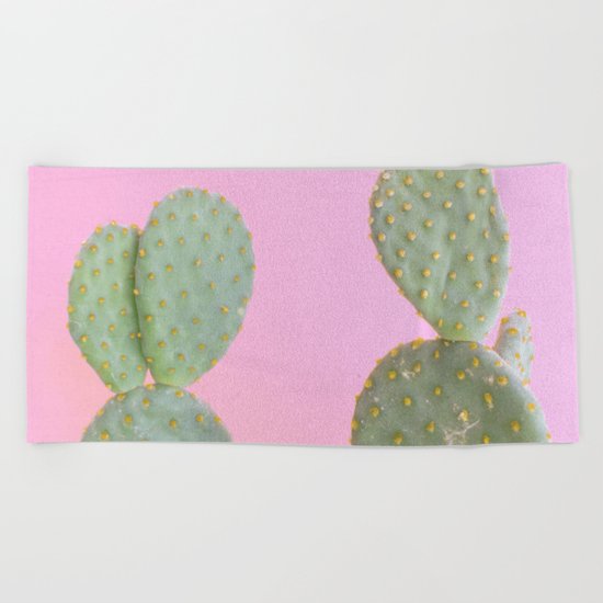 Pink Cacti Beach Towel