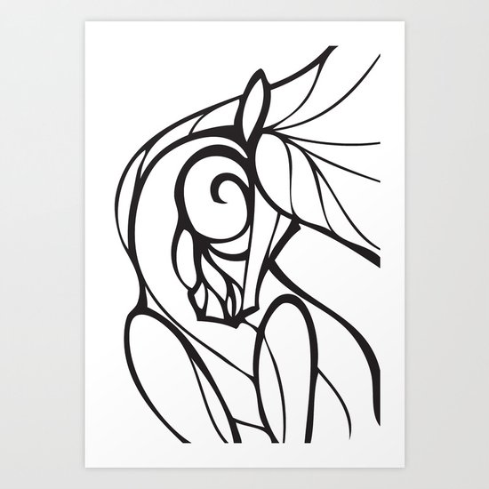 Horse Swirls 2 Art Print
