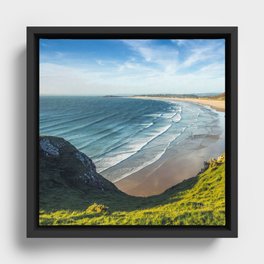 Great Britain Photography - Rhossili Bay Beach On A Hot Summer Day Framed Canvas