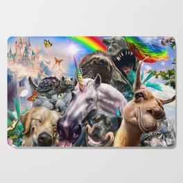Rainbow Unicorn Animal Selfie Cutting Board