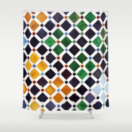 Colorful Spanish Tiles | Mosaic Shower Curtain