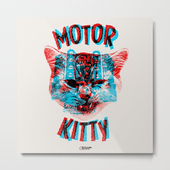 Motor Kitty Metal Print