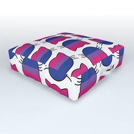 Bisexual Flag Kitty Cat Tile Outdoor Floor Cushion