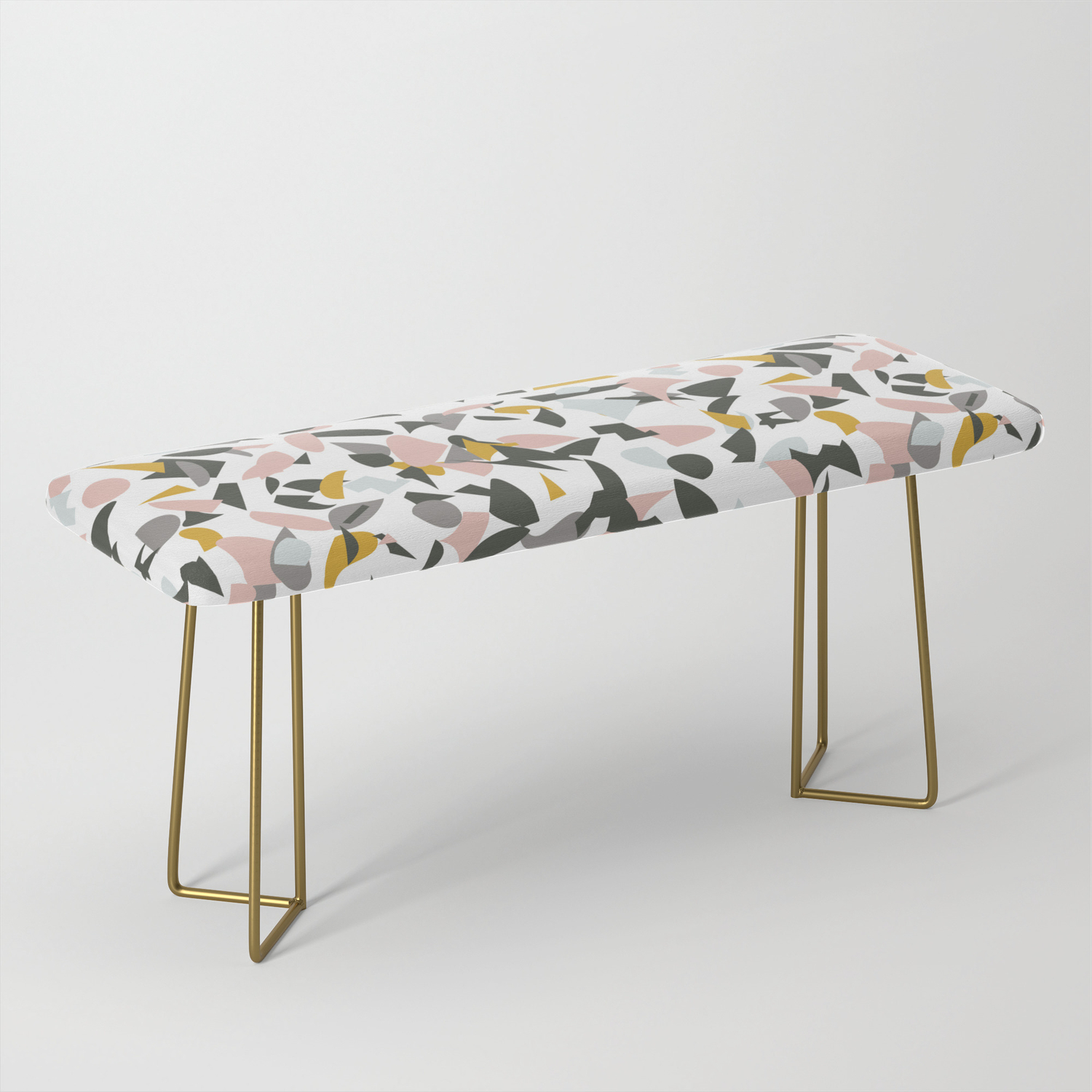 Terrazzo 3 In Pink Ochre Bench By Littlegoldpixel Society6