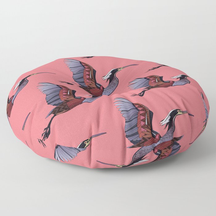 Agami heron watermelon Floor Pillow