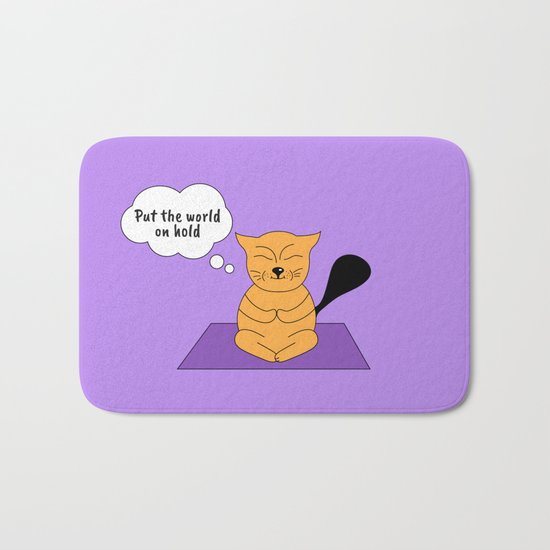 Beatrice. The cat that thinks... Yoga Bath Mat