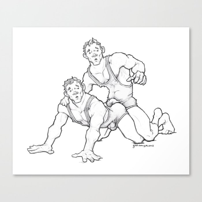 Wrestling Brothers: Twins Canvas Print