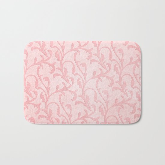 Pretty princess- Pink elegant Damask pattern Bath Mat