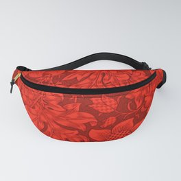 William Morris Mexican Red Sunflower Textile Floral Pattern Fanny Pack