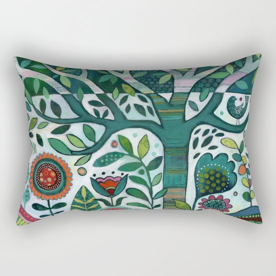 Leafy Garden Rectangular Pillow