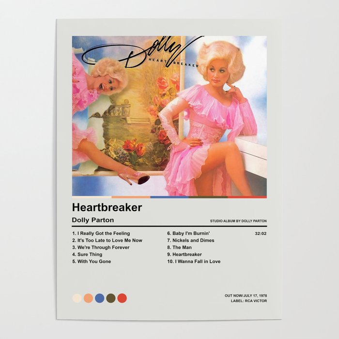 Dolly Parton - Heartbreaker Album Poster Poster