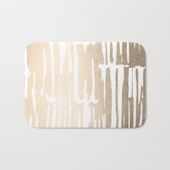 White Gold Sands Bamboo Stripes Bath Mat