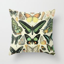 Vintage Butterfly Print - Adolphe Millot Throw Pillow