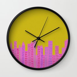 Pink City  Wall Clock