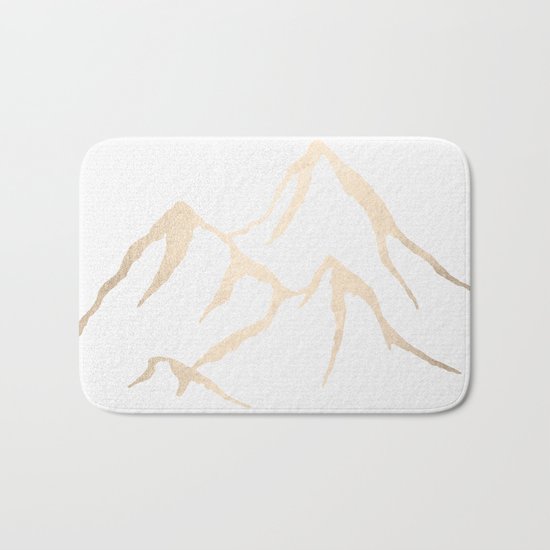 Adventure White Gold Mountains Bath Mat